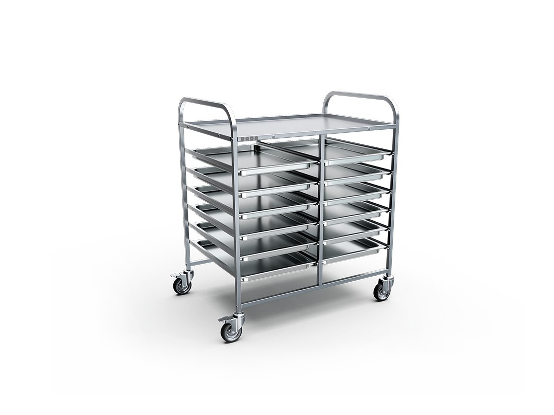 Тележка для сбора транспортировки гастроемкостей типа GN 1/1 и GN 1/2 750х600х1060мм, 6 уровней